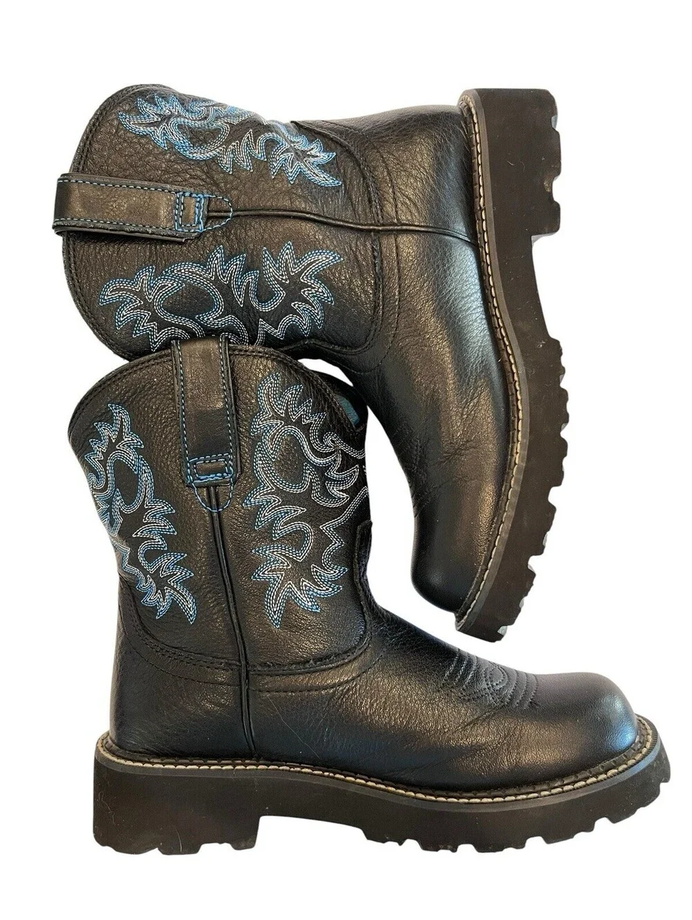 Ariat Fatbaby Western Boots Sz 8B Womens Black  Blue boots 3136.27